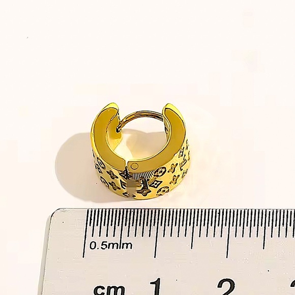 Gold Plated Four Leaf Clover Hoop Luxury Huggies’ Minimalist Earrings - Picture 6 of 6